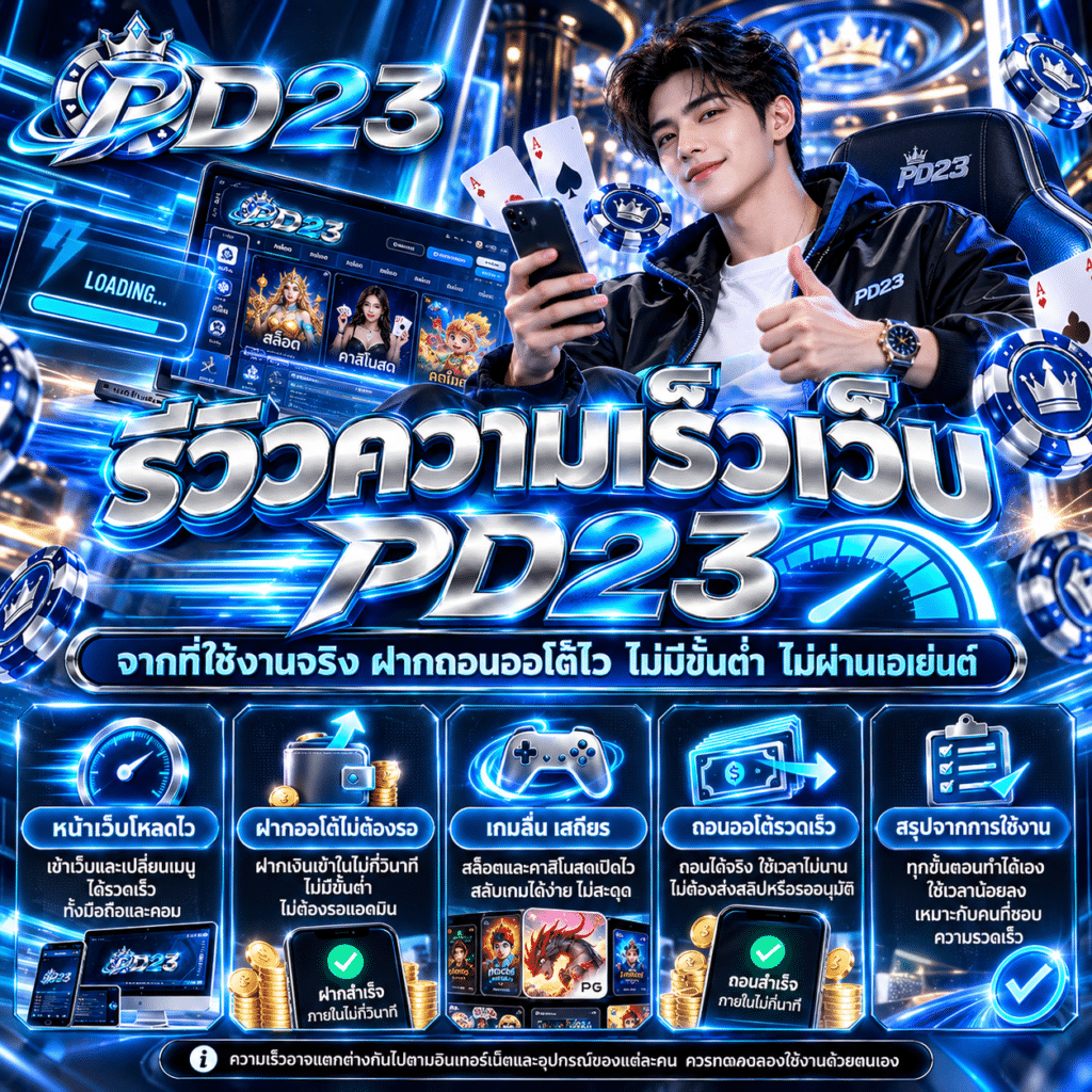รีวิวความเร็วเว็บ PD23 จากที่ใช้งานจริง